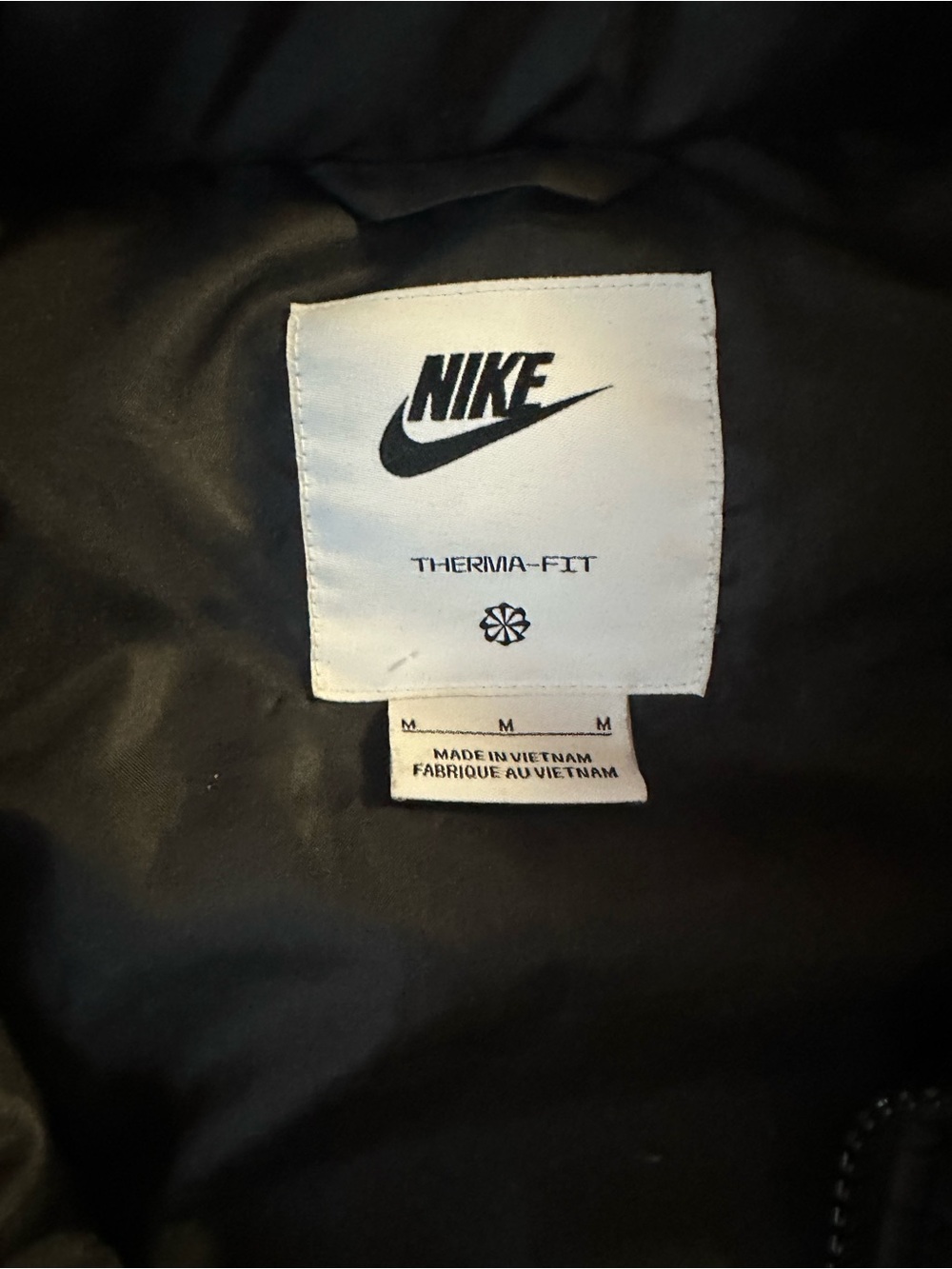 Nike Black Puffer Vest for Kids with White Swoosh - Picture 3 of 3